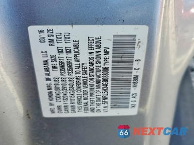 Zdjęcie 13 z 13 samochodu: 2016 HONDA ODYSSEY SE VIN:5FNRL5H34GB088086 - miniatura