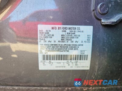 Zdjęcie 13 z 13 samochodu: 2024 FORD EXPLORER XLT VIN:1FMSK8DH5RGA70790 - miniatura