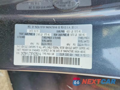 Zdjęcie 13 z 13 samochodu: 2015 MAZDA 3 SPORT VIN:3MZBM1U73FM235814 - miniatura