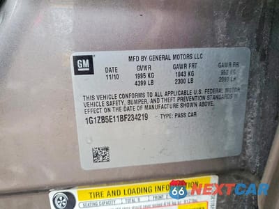 Zdjęcie 13 z 13 samochodu: 2011 CHEVROLET MALIBU LS VIN:1G1ZB5E11BF234219 - miniatura