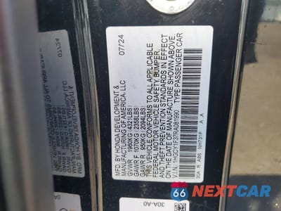 Zdjęcie 12 z 12 samochodu: 2024 HONDA ACCORD EX VIN:1HGCY1F37RA081990 - miniatura