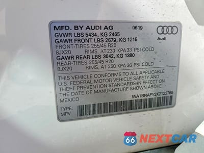 Zdjęcie 13 z 13 samochodu: 2019 AUDI Q5 PREMIUM PLUS VIN:WA1BNAFY2K2123765 - miniatura