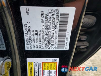 Zdjęcie 12 z 12 samochodu: 2022 HONDA ACCORD SPORT SE VIN:1HGCV1F40NA069191 - miniatura