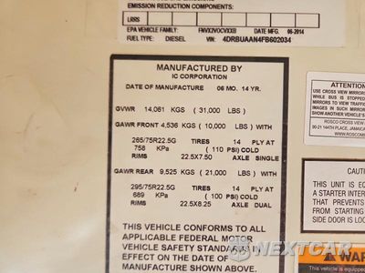 Zdjęcie 10 z 10 samochodu: 2015 IC CORPORATION 3000 CE VIN:4DRBUAAN4FB602034 - miniatura