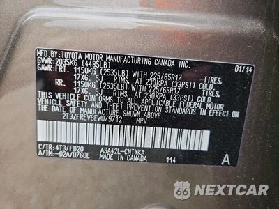 Zdjęcie 14 z 14 samochodu: 2014 TOYOTA RAV4 LE VIN:2T3ZFREV8EW079712 - miniatura