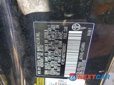 Zdjęcie 12 z 12 samochodu: 2007 TOYOTA CAMRY LE VIN:4T1BE46KX7U699937 - miniatura