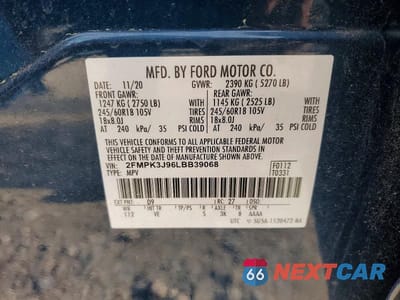 Zdjęcie 13 z 13 samochodu: 2020 FORD EDGE SEL VIN:2FMPK3J96LBB39068 - miniatura
