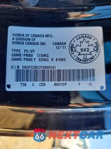 Zdjęcie 12 z 12 samochodu: 2012 HONDA CIVIC LX VIN:2HGFG3B57CH004161 - miniatura
