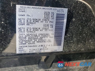 Zdjęcie 13 z 13 samochodu: 2024 NISSAN PATHFINDER SV VIN:5N1DR3BA6RC285745 - miniatura