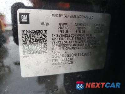 Zdjęcie 12 z 12 samochodu: 2019 CHEVROLET IMPALA PREMIER VIN:1G1105S30KU142653 - miniatura