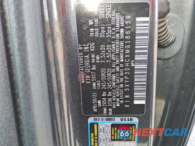 Zdjęcie 13 z 13 samochodu: 2021 KIA TELLURIDE EX VIN:5XYP3DHCXMG186139 - miniatura