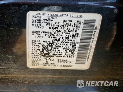 Zdjęcie 13 z 13 samochodu: 2008 NISSAN ROGUE S VIN:JN8AS58T88W304491 - miniatura