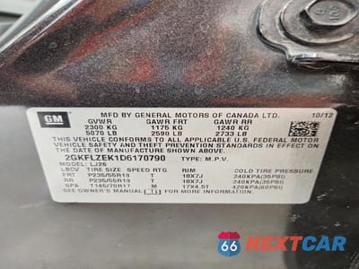 Zdjęcie 13 z 13 samochodu: 2013 GMC TERRAIN DENALI VIN:2GKFLZEK1D6170790 - miniatura