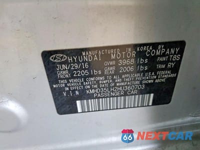 Zdjęcie 12 z 12 samochodu: 2017 HYUNDAI ELANTRA GT BASE VIN:KMHD35LH2HU360703 - miniatura