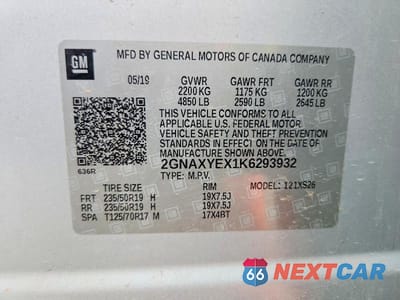 Zdjęcie 14 z 14 samochodu: 2019 CHEVROLET EQUINOX PREMIER VIN:2GNAXYEX1K6293932 - miniatura