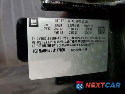 Zdjęcie 12 z 12 samochodu: 2013 CHEV VOLT VIN:1G1RA6E47DU147068 - miniatura