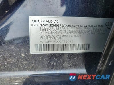Zdjęcie 12 z 12 samochodu: 2012 AUDI A4 PREMIUM PLUS VIN:WAUFFAFL0CA120621 - miniatura
