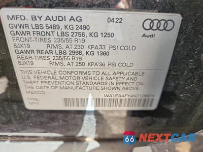 Zdjęcie 13 z 13 samochodu: 2022 AUDI Q5 PREMIUM PLUS 45 VIN:WA1EAAFY4N2106818 - miniatura