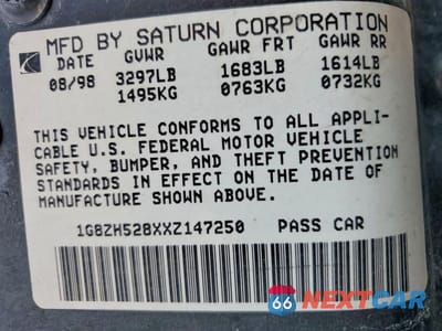 Zdjęcie 12 z 12 samochodu: 1999 SATURN SL1 VIN:1G8ZH528XXZ147250 - miniatura