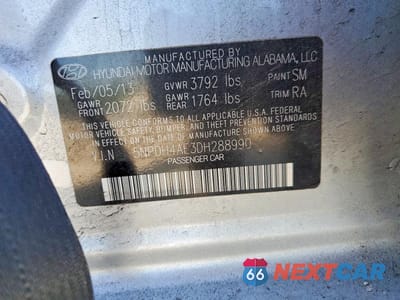 Zdjęcie 12 z 12 samochodu: 2013 HYUNDAI ELANTRA GLS VIN:5NPDH4AE3DH288990 - miniatura