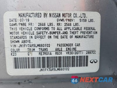 Zdjęcie 12 z 12 samochodu: 2020 INFINITI Q50 RED SPORT 400 VIN:JN1FV7AR5LM660102 - miniatura