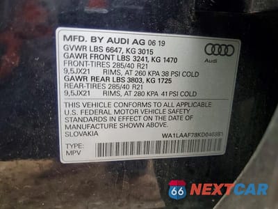 Zdjęcie 12 z 12 samochodu: 2019 AUDI Q7 PREMIUM PLUS VIN:WA1LAAF78KD046881 - miniatura