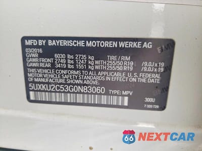 Zdjęcie 13 z 13 samochodu: 2016 BMW X6 XDRIVE35I VIN:5UXKU2C53G0N83060 - miniatura