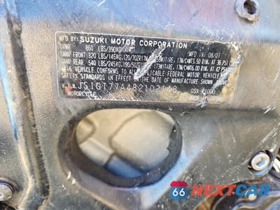 Zdjęcie 8 z 8 samochodu: 2008 SUZUKI GSX-R1000 VIN:JS1GT77A482102148 - miniatura