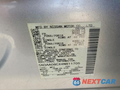 Zdjęcie 13 z 13 samochodu: 2004 INFINITI QX56 BASE VIN:5N3AA08CX4N811705 - miniatura