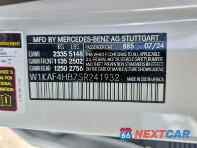 Zdjęcie 12 z 12 samochodu: 2025 MERCEDES-BENZ C 300 4MATIC VIN:W1KAF4HB7SR241932 - miniatura