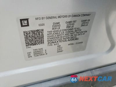 Zdjęcie 13 z 13 samochodu: 2020 CHEVROLET EQUINOX LT VIN:2GNAXTEV2L6239381 - miniatura