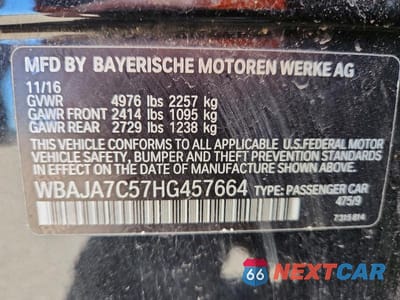 Zdjęcie 13 z 13 samochodu: 2017 BMW 530 XI VIN:WBAJA7C57HG457664 - miniatura