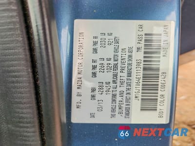 Zdjęcie 13 z 13 samochodu: 2014 MAZDA 6 TOURING VIN:JM1GJ1V64E1113983 - miniatura
