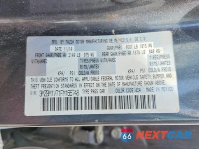 Zdjęcie 12 z 12 samochodu: 2015 MAZDA 3 TOURING VIN:3MZBM1V71FM166748 - miniatura