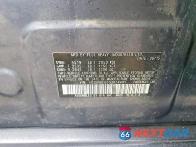 Zdjęcie 12 z 12 samochodu: 2016 SUBARU LEGACY 2.5I PREMIUM VIN:4S3BNBE68G3004485 - miniatura