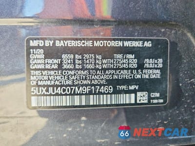 Zdjęcie 14 z 14 samochodu: 2021 BMW X5 M50I VIN:5UXJU4C07M9F17469 - miniatura