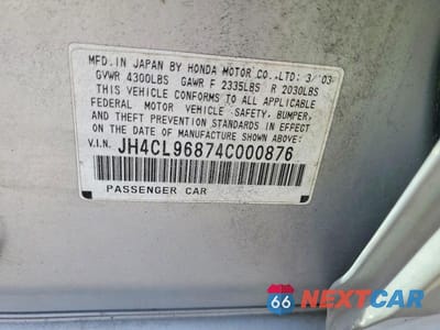 Zdjęcie 12 z 12 samochodu: 2004 ACURA TSX VIN:JH4CL96874C000876 - miniatura