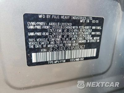 Zdjęcie 12 z 12 samochodu: 2015 SUBARU FORESTER 2.5I PREMIUM VIN:JF2SJADC2FH588267 - miniatura