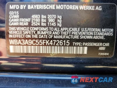 Zdjęcie 12 z 12 samochodu: 2015 BMW 335 I VIN:WBA3A9C55FK472615 - miniatura