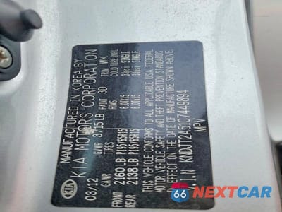 Zdjęcie 13 z 13 samochodu: 2012 KIA SOUL BASE VIN:KNDJT2A51C7449894 - miniatura