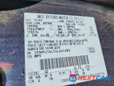 Zdjęcie 13 z 13 samochodu: 2004 FORD EXPEDITION XLT VIN:1FMPU16L74LA41493 - miniatura