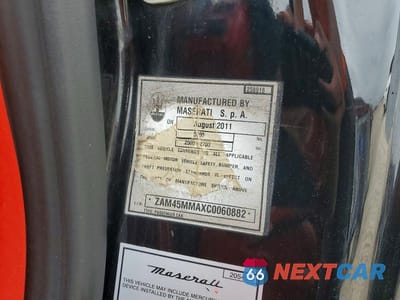 Zdjęcie 12 z 12 samochodu: 2012 MASERATI GRANTURISMO S VIN:ZAM45MMAXC0060882 - miniatura