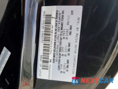 Zdjęcie 12 z 12 samochodu: 1999 MAZDA MX-5 MIATA VIN:JM1NB3537X0124734 - miniatura