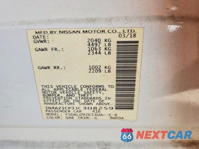 Zdjęcie 12 z 12 samochodu: 2018 NISSAN LEAF SV VIN:1N4AZ1CP3JC308259 - miniatura