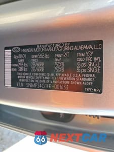 Zdjęcie 12 z 12 samochodu: 2024 HYUNDAI SANTA FE SEL VIN:5NMP24G14RH001633 - miniatura