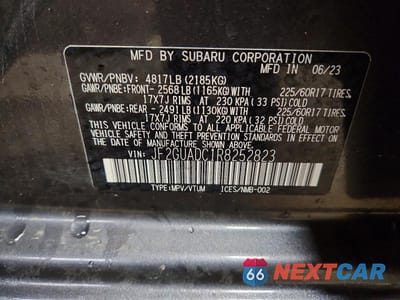Zdjęcie 14 z 14 samochodu: 2024 SUBARU CROSSTREK PREMIUM VIN:JF2GUADC1R8252823 - miniatura