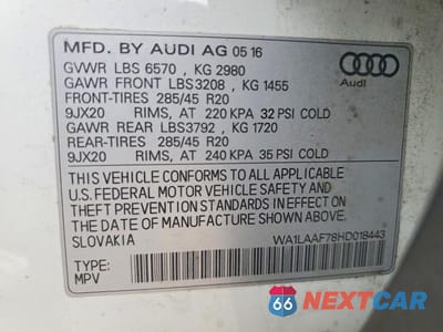 Zdjęcie 14 z 14 samochodu: 2017 AUDI Q7 PREMIUM PLUS VIN:WA1LAAF78HD018443 - miniatura