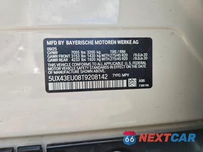 Zdjęcie 12 z 12 samochodu: 2026 BMW X5 XDRIVE50E VIN:5UX43EU08T9208142 - miniatura