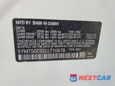 Zdjęcie 14 z 14 samochodu: 2020 BMW X3 M COMPETITIO VIN:5YMTS0C02LLT10678 - miniatura