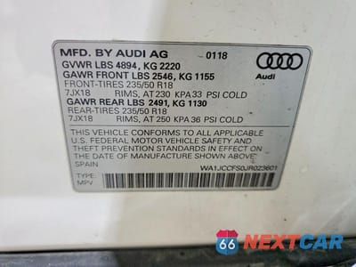 Zdjęcie 13 z 13 samochodu: 2018 AUDI Q3 PREMIUM PLUS VIN:WA1JCCFS0JR023601 - miniatura